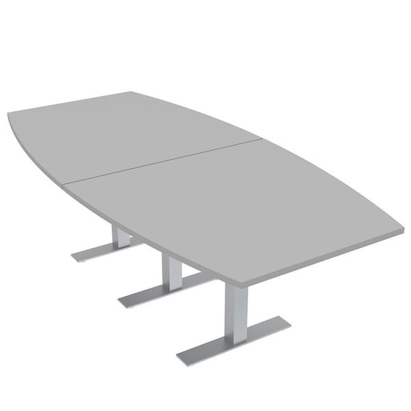 45 in W, 96 in L, 29 in H, Engineered Wood Top, Grey